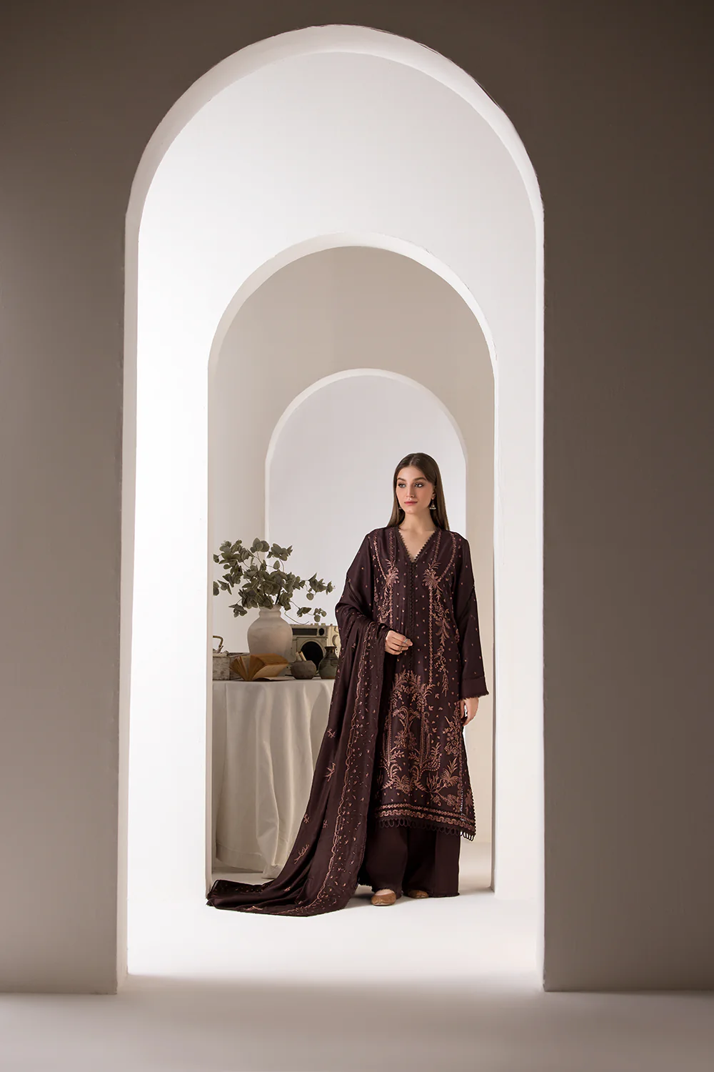 Design 2B Winter Shawl 2024 Unstitched - Image 5