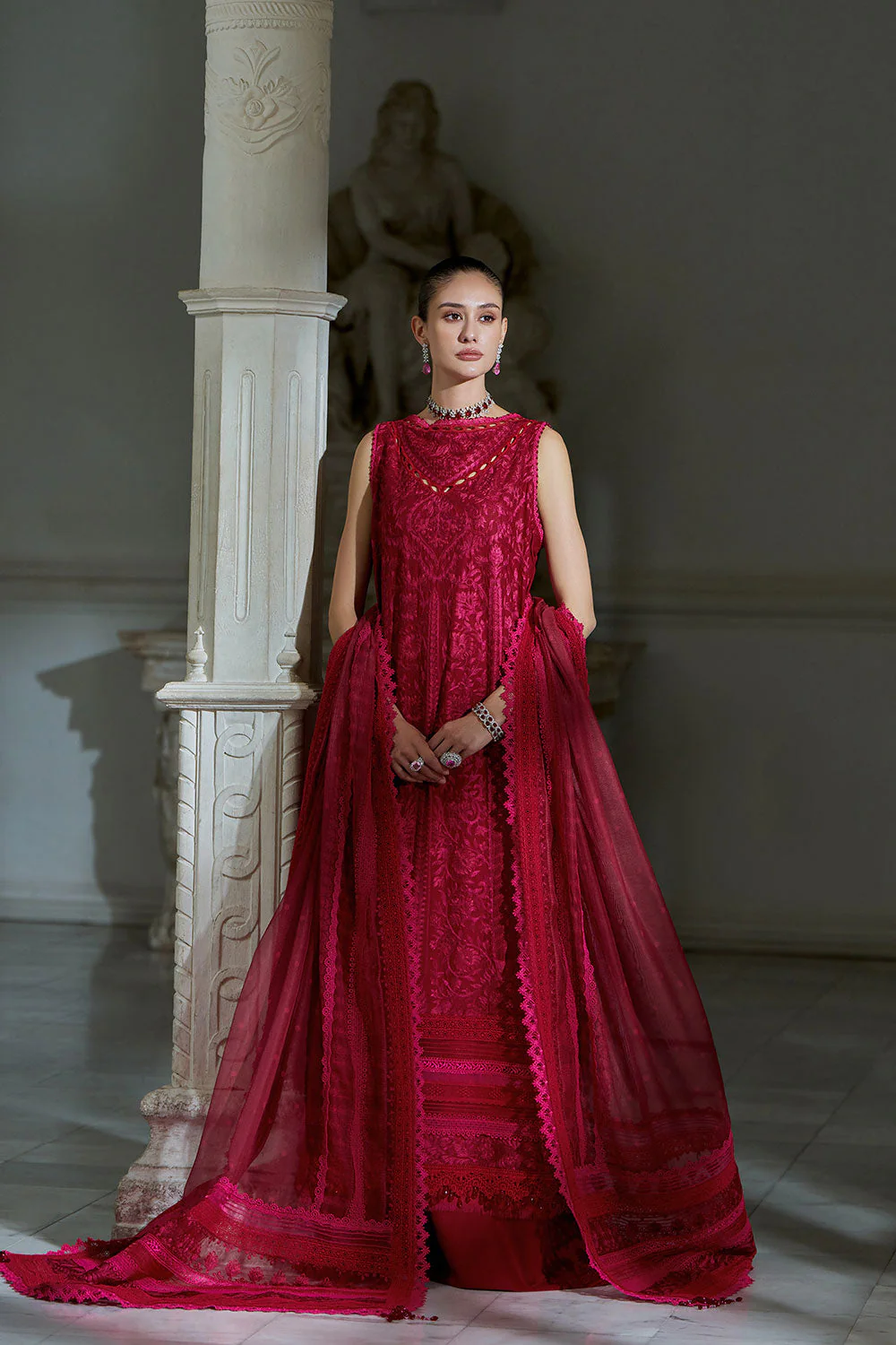 Design 9B Luxury Lawn Eid Edition 2026 Unstitched - Image 11